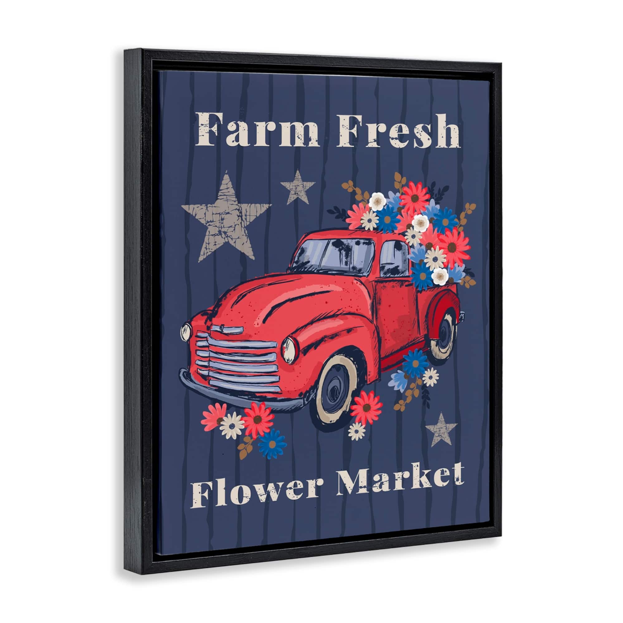 Stupell Industries Farm Fresh Patriotic Market Floater Framed Art